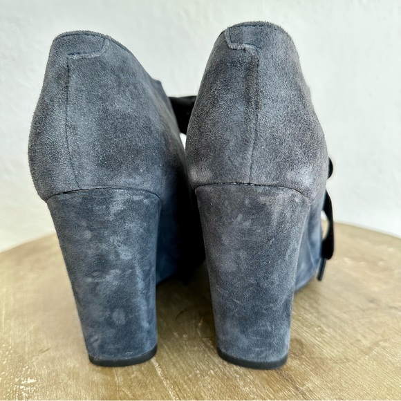 Born Crown Kensi Gray Suede Wedge Lace Up Shoes Size 8 - Picture 5 of 12